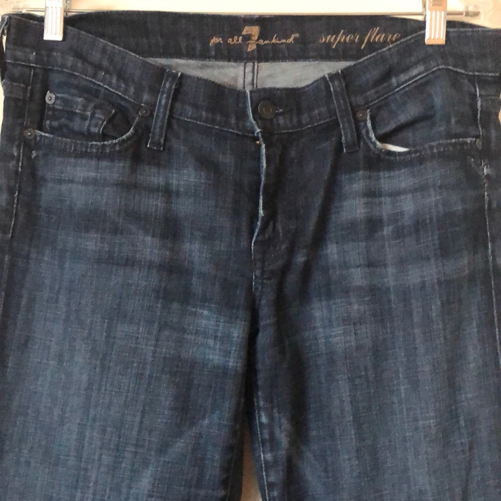 7 For All Mankind Dark Blue Flare Jeans
